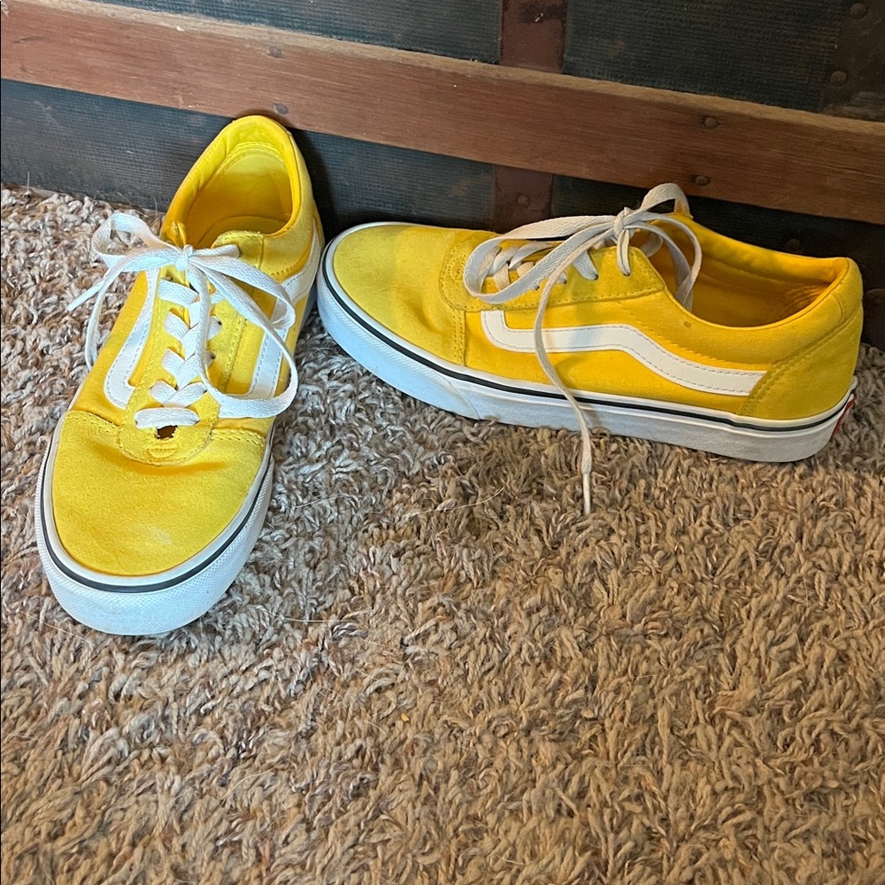 Vans Yellow Sneakers with White Trim size 8